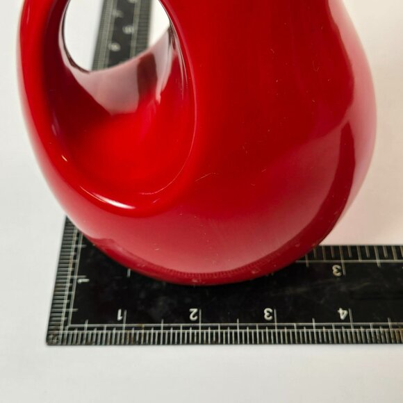 Rachel Ray 7" Cruet Oil or Vinegar Dispenser Bottle Stoneware Red w Spout H016 - Picture 9 of 11